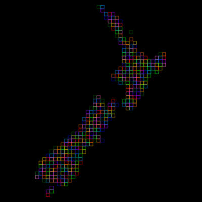 New Zealand Coloured Squares Design